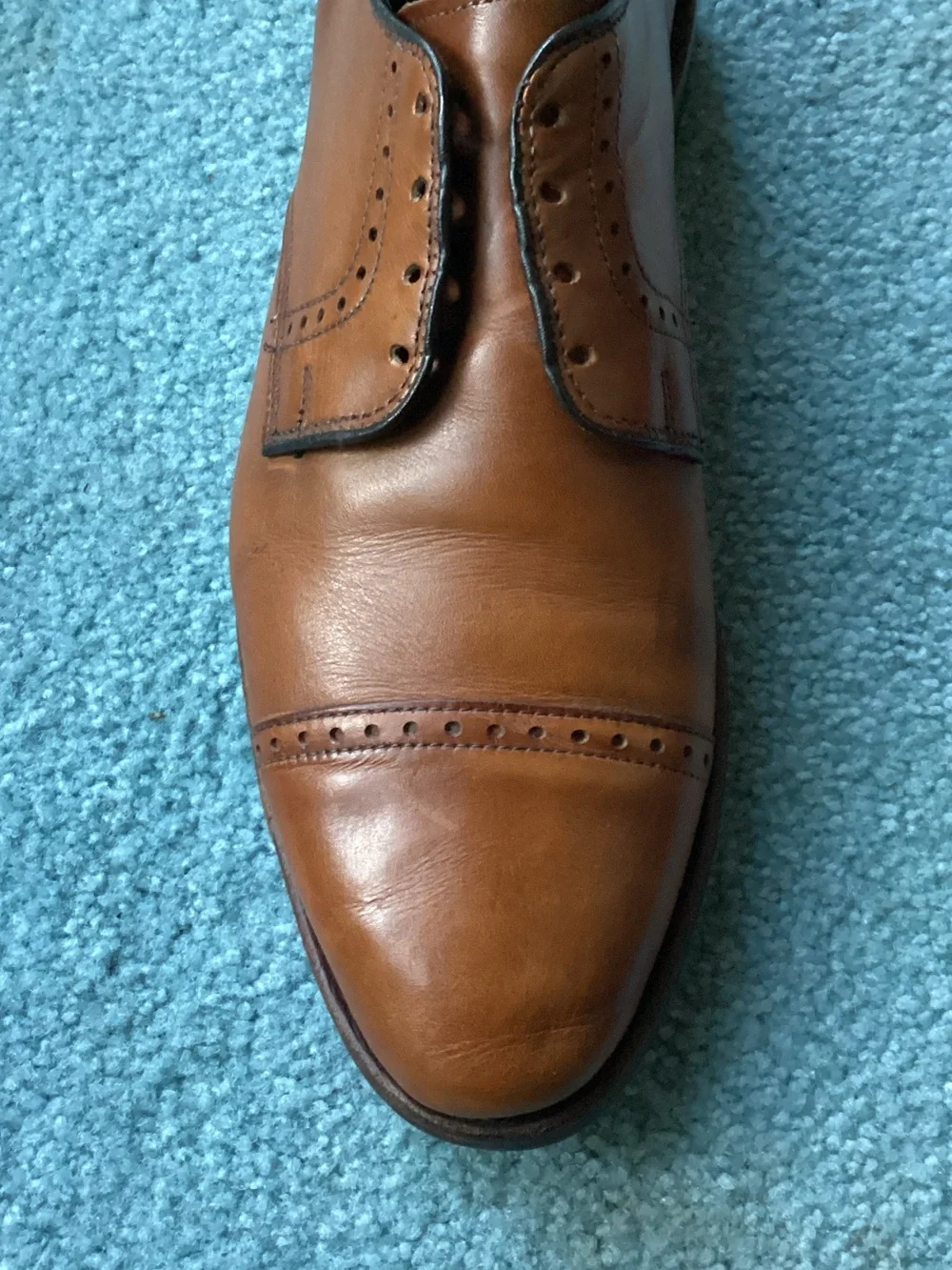 Allen Edmonds Tan Leather Cap-Toe Derbys